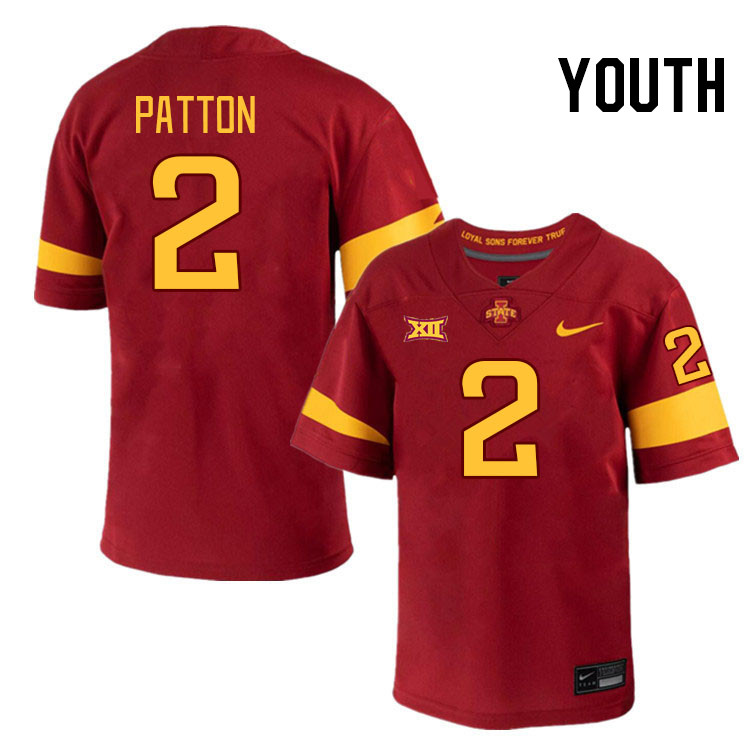 Youth #2 Jamison Patton Iowa State Cyclones College Football Jerseys Stitched-Cardinal